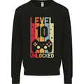 10th Birthday 10 Year Old Level Up Gamming Kids Sweatshirt Jumper Black