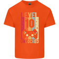10th Birthday 10 Year Old Level Up Gamming Kids T-Shirt Childrens Orange