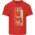 10th Birthday 10 Year Old Level Up Gamming Kids T-Shirt Childrens Red