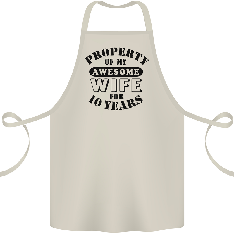 10th Wedding Anniversary 10 Year Funny Wife Cotton Apron 100% Organic Natural