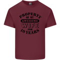 10th Wedding Anniversary 10 Year Funny Wife Mens Cotton T-Shirt Tee Top Maroon
