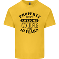 10th Wedding Anniversary 10 Year Funny Wife Mens Cotton T-Shirt Tee Top Yellow