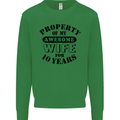 10th Wedding Anniversary 10 Year Funny Wife Mens Sweatshirt Jumper Irish Green