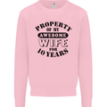 10th Wedding Anniversary 10 Year Funny Wife Mens Sweatshirt Jumper Light Pink