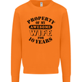 10th Wedding Anniversary 10 Year Funny Wife Mens Sweatshirt Jumper Orange