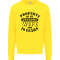 10th Wedding Anniversary 10 Year Funny Wife Mens Sweatshirt Jumper Yellow