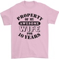 10th Wedding Anniversary 10 Year Funny Wife Mens T-Shirt 100% Cotton Light Pink
