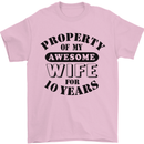10th Wedding Anniversary 10 Year Funny Wife Mens T-Shirt 100% Cotton Light Pink