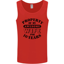 10th Wedding Anniversary 10 Year Funny Wife Mens Vest Tank Top Red