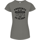 10th Wedding Anniversary 10 Year Funny Wife Womens Petite Cut T-Shirt Charcoal