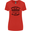 10th Wedding Anniversary 10 Year Funny Wife Womens Wider Cut T-Shirt Red