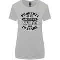 10th Wedding Anniversary 10 Year Funny Wife Womens Wider Cut T-Shirt Sports Grey