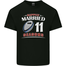 11 Year Wedding Anniversary 11th Rugby Mens Cotton T-Shirt Tee Top Black