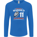 11 Year Wedding Anniversary 11th Rugby Mens Long Sleeve T-Shirt Royal Blue