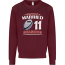 11 Year Wedding Anniversary 11th Rugby Mens Sweatshirt Jumper Maroon