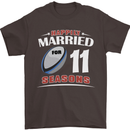 11 Year Wedding Anniversary 11th Rugby Mens T-Shirt 100% Cotton Dark Chocolate