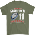 11 Year Wedding Anniversary 11th Rugby Mens T-Shirt 100% Cotton Military Green