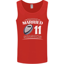 11 Year Wedding Anniversary 11th Rugby Mens Vest Tank Top Red