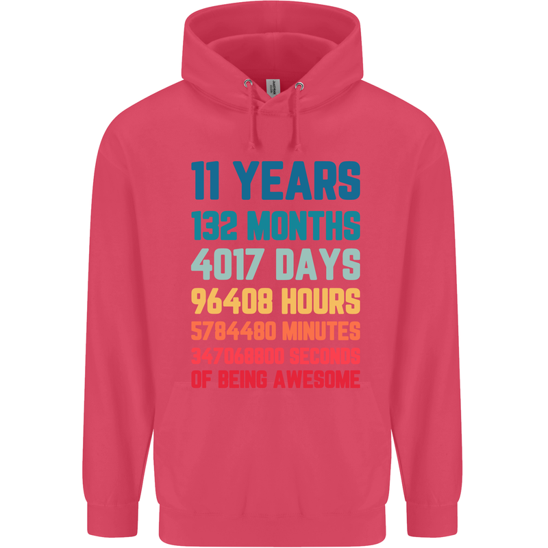 11th Birthday 11 Year Old Childrens Kids Hoodie Heliconia