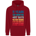 11th Birthday 11 Year Old Childrens Kids Hoodie Red