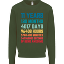 11th Birthday 11 Year Old Kids Sweatshirt Jumper Forest Green