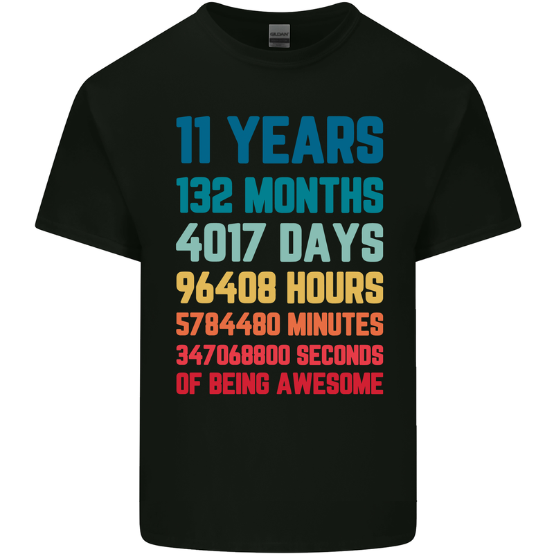 11th Birthday 11 Year Old Kids T-Shirt Childrens Black