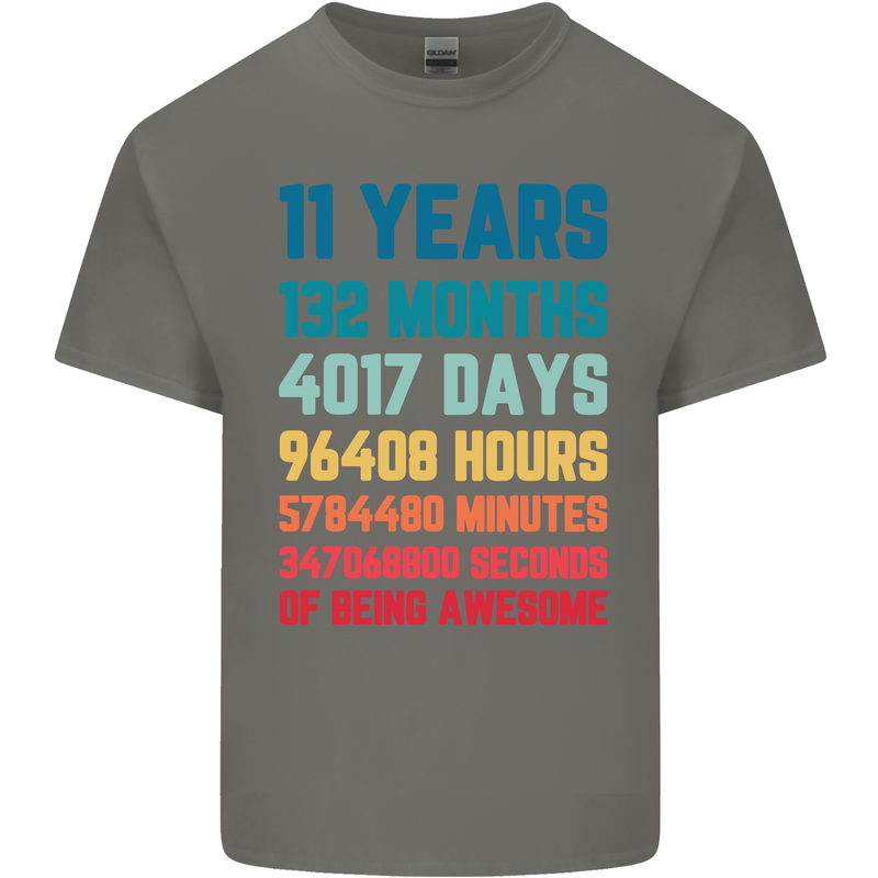 11th Birthday 11 Year Old Kids T-Shirt Childrens Charcoal
