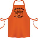 11th Wedding Anniversary 11 Year Funny Wife Cotton Apron 100% Organic Orange