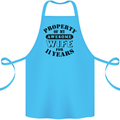 11th Wedding Anniversary 11 Year Funny Wife Cotton Apron 100% Organic Turquoise