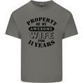11th Wedding Anniversary 11 Year Funny Wife Mens Cotton T-Shirt Tee Top Charcoal