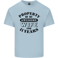 11th Wedding Anniversary 11 Year Funny Wife Mens Cotton T-Shirt Tee Top Light Blue