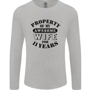 11th Wedding Anniversary 11 Year Funny Wife Mens Long Sleeve T-Shirt Sports Grey