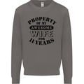 11th Wedding Anniversary 11 Year Funny Wife Mens Sweatshirt Jumper Charcoal