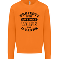 11th Wedding Anniversary 11 Year Funny Wife Mens Sweatshirt Jumper Orange