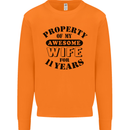 11th Wedding Anniversary 11 Year Funny Wife Mens Sweatshirt Jumper Orange
