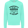 11th Wedding Anniversary 11 Year Funny Wife Mens Sweatshirt Jumper Peppermint