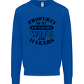11th Wedding Anniversary 11 Year Funny Wife Mens Sweatshirt Jumper Royal Blue