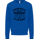 11th Wedding Anniversary 11 Year Funny Wife Mens Sweatshirt Jumper Royal Blue