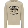 11th Wedding Anniversary 11 Year Funny Wife Mens Sweatshirt Jumper Sand
