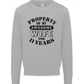 11th Wedding Anniversary 11 Year Funny Wife Mens Sweatshirt Jumper Sports Grey