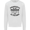 11th Wedding Anniversary 11 Year Funny Wife Mens Sweatshirt Jumper White