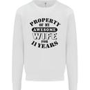 11th Wedding Anniversary 11 Year Funny Wife Mens Sweatshirt Jumper White