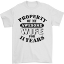 11th Wedding Anniversary 11 Year Funny Wife Mens T-Shirt 100% Cotton White
