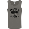 11th Wedding Anniversary 11 Year Funny Wife Mens Vest Tank Top Charcoal