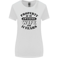 11th Wedding Anniversary 11 Year Funny Wife Womens Wider Cut T-Shirt White