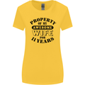 11th Wedding Anniversary 11 Year Funny Wife Womens Wider Cut T-Shirt Yellow