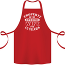 12 Year Wedding Anniversary 12th Funny Wife Cotton Apron 100% Organic Red