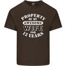 12 Year Wedding Anniversary 12th Funny Wife Mens Cotton T-Shirt Tee Top Dark Chocolate