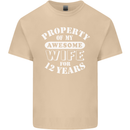 12 Year Wedding Anniversary 12th Funny Wife Mens Cotton T-Shirt Tee Top Sand