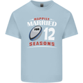 12 Year Wedding Anniversary 12th Rugby Mens Cotton T-Shirt Tee Top Light Blue